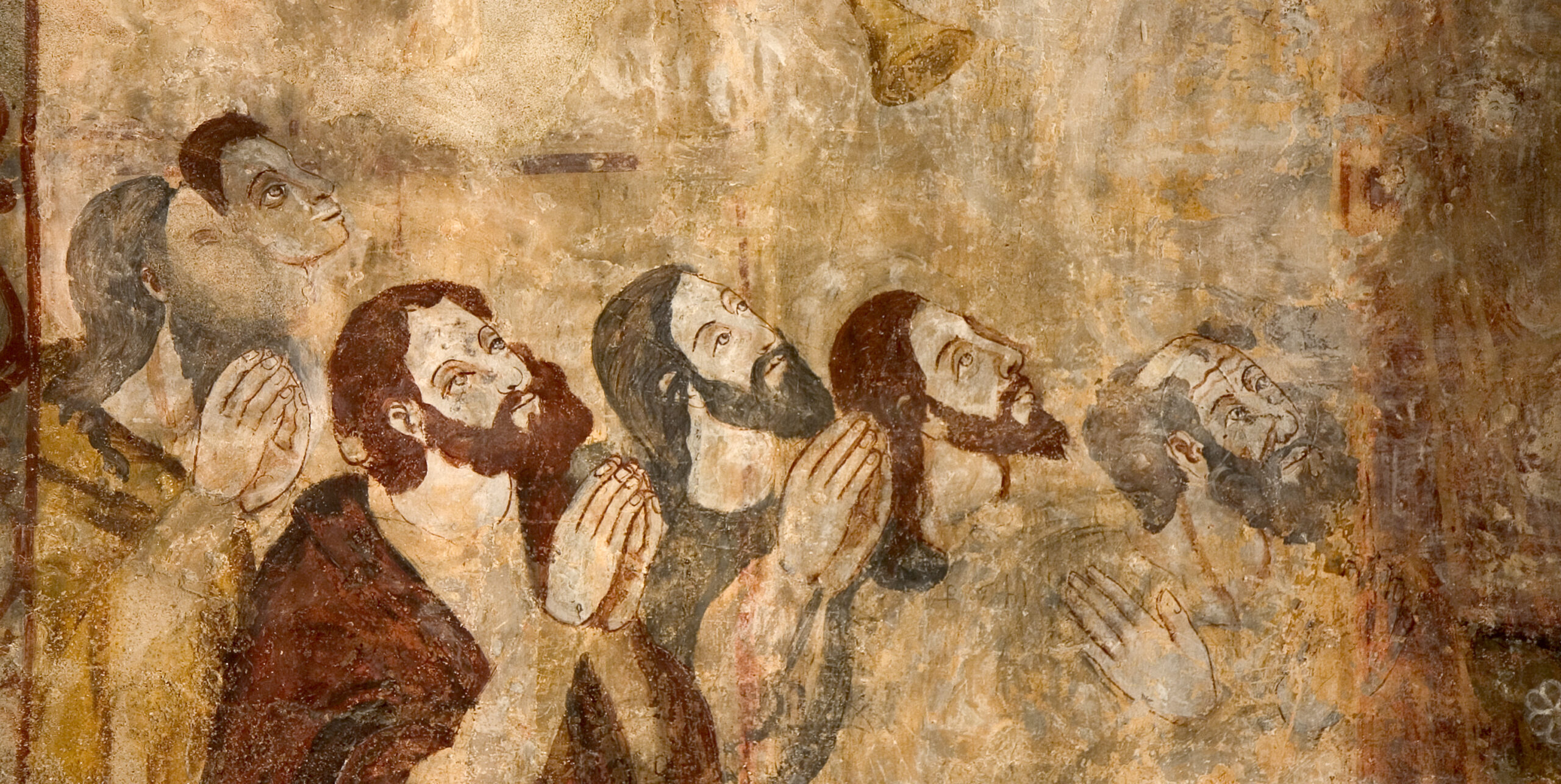 Frescoes in the Collegiate Church of Alquezar, Huesca, Aragon, Spain